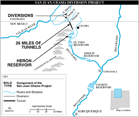 Map of San Juan-Chama Diversion Project