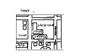 Street map with school yard